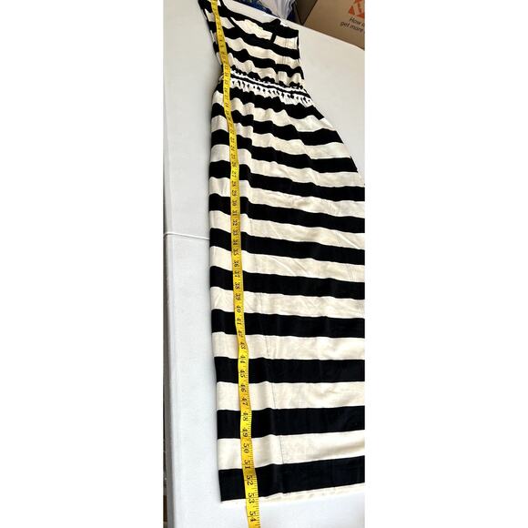 Knot Sisters Logan Braided Waist Jersey Maxi Dress Women Small Striped Nautical - Picture 6 of 14